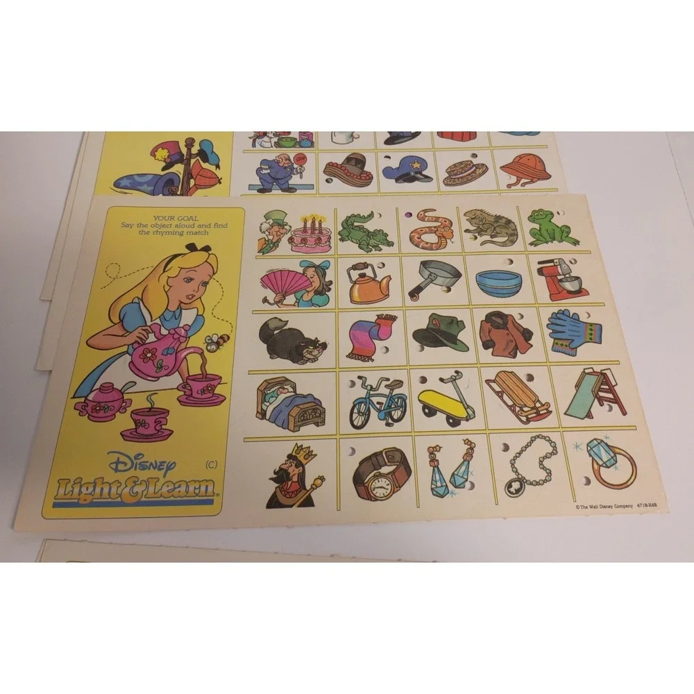 Disney‎ Object Matching Light and Learn Game - Game Cards Only- Used -10 Cards